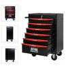 Rolling Metal Tool Chest With 6 Drawers, 20" Steel Storage Cabinet With Ball Bearing Slides - Black / Red - Image 7