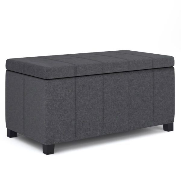 Dover - Storage Ottoman Bench - Slate Gray