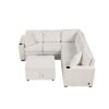 Sectional Sofa Convertible Pull Out Sofa Bed L - Shaped Sofa U - Shaped Sofa With A Movable Storage Ottoman For Living Room - Beige - Image 12