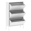 Modern Shoe Storage Cabinet With 3 Flip Drawers And Metal Frame For Entryway - Brushed Nickel - Image 17
