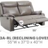 Contemporary Padded Love Seat - Gray - Image 2