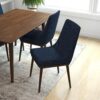 Kate - Mid-Century Modern Dining Chair (Set of 2) - Fabric - Blue - Image 7