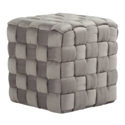 Square Braided Ottoman - Dark Gray