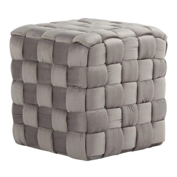 Square Braided Ottoman - Dark Gray
