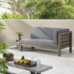 Oana - Right Corner Bench And Coffee Table - Dark Gray