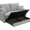 Oren - Chenille Sleeper Sectional Sofa With Storage 2 Toss Pillows - Gray - Image 8
