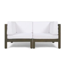 Oana - 2 Piece Loveseat Set With Cushions - White