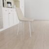 Modern Kitchen Dining Chairs (Set of 4) With Linen Padding And Sturdy Metal Legs - Beige - Image 9