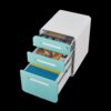 Simple Style 3 Drawer Mobile File Cabinet Under Desk Office Storage - White / Green - Image 12