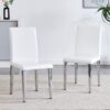 (Set of 4) Backrest Chairs With Silver Metal Legs The Perfect Combination, Suitable For Minimalist And Modern Home Styles - White / Silver - Image 7