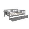 Full Size Daybed With 2 Drawers, Slat Support - Gray - Image 2