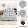 Versatile Sofa Bed Modular Sofa Free Combined Sofa With 2 Storage Racks - Gray - Image 7