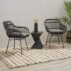 Outdoor Accent Chair With Steel Frame And Water Resistant Cushions (Set of 2) - Gray - Image 8
