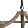 3 Light Wood Drum Chandelier, Hanging Light Fixture With Adjustable Chain For Kitchen, Bulb Not Included - Brown - Image 9
