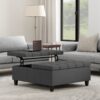 Harrison - Multifunctional Large Square Coffee Table Storage Ottoman - Gray - Image 5