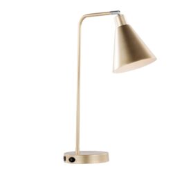 Pix - Contemporary Task Lamp Built In USB Port - Champagne Gold / White