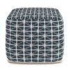 Noreen - Square Pouf - Dark Blue / White - Image 2