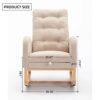 Accent Rocking Chair With Footrest High Back Rubber Wood Rocking Legs Bedroom Living Space - Beige - Image 12