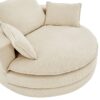 Accent Barrel Chair 360° Swivel Sofa Chair With Dual Layer Cushion And 3 Removable Pillows Corduroy - Beige - Image 17