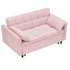 Folding Sofa Bed With Adjustable Back Access To Sofa Recliner Single Bed Adult Modern Chair Bed - Pink - Image 9