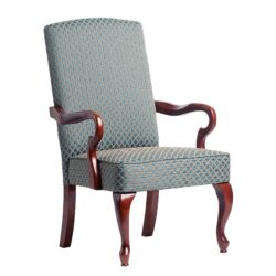 Delaney - Elegant Gooseneck Arm Chair With High Back Jacquard Fabric - Blue