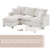 Modern Modular Sofa, 4 Seat Chenille Sectional Couch Set With 2 Pillows Included, Freely Combinable Indoor Funiture - White - Image 17