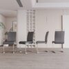Modern Dining Chairs (Set of 2), Side & Kitchen Chairs With Padded Seat High Back, For Dining, Kitchen, Living Room - Gray - Image 4