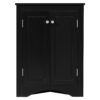 Triangle Bathroom Storage Cabinet With Adjustable Shelves, Freestanding Floor Cabinet For Home Kitchen - Black - Image 9