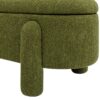 Hugo - Oval Fully Upholstered Storage Bench - Moss Green - Image 5