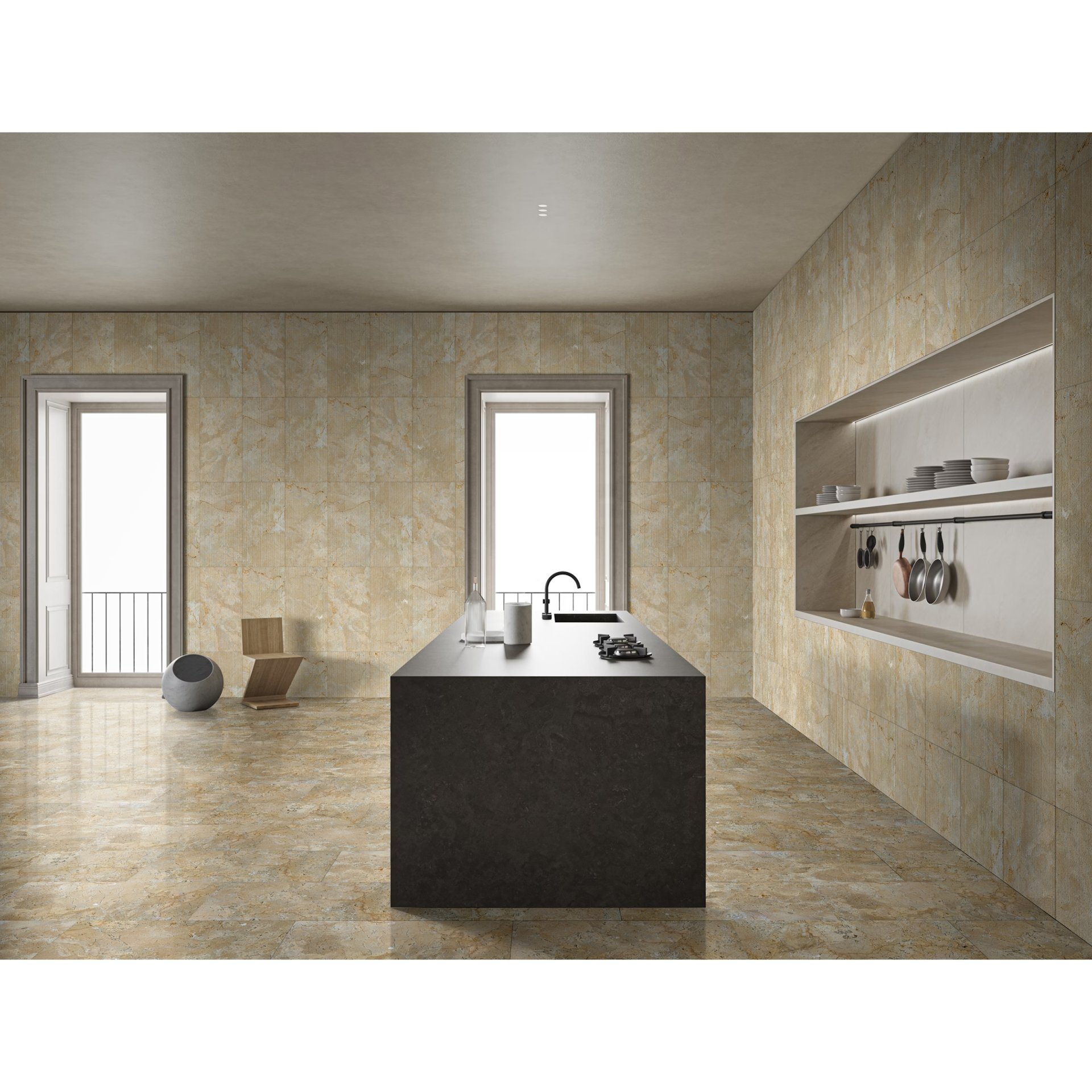 Marble For Floor And Wall Polished Marble Tile Stone (Set of 4) - Beige / Gold - Image 7