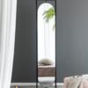 Full Length Standing Mirror, 360° Swivel Floor Mirror For Bedroom - Black - Image 8