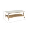 Modern Coffee Table With Extra Storage Manufactured Wood Top Solid Wood Frame - Off White / Natural - Image 3