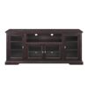 Transitional Classic 70" TV Stand For 80" TVs With 4 Glass Doors - Espresso - Image 3