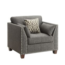 Laurissa - Chair With 3 Pillows - Light Charcoal