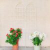 2 Pack Metal Garden Trellis Rustproof For Climbing Plant Outdoor Flower Support - Cream White - Image 10