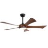 Modern Ceiling Fan With 3 Color Dimmable 5 ABS Blades Remote Control Reversible DC Motor With LED Light - Black - Image 2