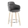 Boyne - Contemporary Fixed Height Counter Stool With Swivel With Round Footrest (Set of 2) - Natural / Gray - Image 2