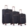 4 Piece Set (16/20/24/28), Softshell Suitcase Spinner Wheels Terylene Luggage Sets Carry On Suitcase Luggage Lightweight Durable Suitcase - Black - Image 6
