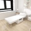 Modern Convertible Sofa Bed 4 In 1 Folding Ottoman Sleeper With Adjustable Backrest - White - Image 2
