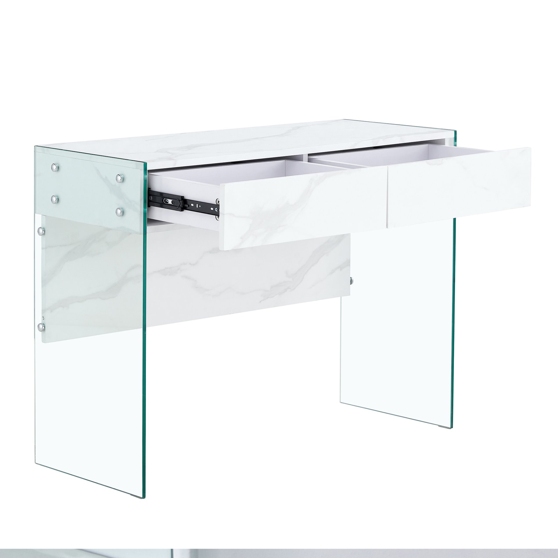 Environmental Protection Minimalist Dresser, Desk, Desktop Computer Desk, With Double Drawer Storage Space, Simple Home, Perfect For Various Styles - White - Image 18