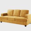 Modern Sofa, Comfortable 3 Seater Couch With Deep Seating, Loose Back Cushions, Wide Arms - Mustard Yellow - Image 2
