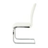 Modern Dining Chairs With Faux Leather Padded Seat And Chrome Metal Legs For Kitchen, Living, Bedroom, Dining Room - White / Silver - Image 16