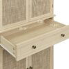 4 Door Storage Cabinet With 1 Drawer And 4 Adjustable Inner Shelves - Natural - Image 6
