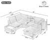 U - Shaped Sectional Sofa Modular Sofa Couch With A Movable Ottoman, A Coffee Table With Hidden Charging Devices For Living Room - White - Image 3
