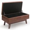 Owen - Small Rectangular Storage Ottoman - Distressed Saddle Brown - Image 2