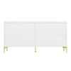 Multi Functional Storage Cabinet, 4 Door Sideboard With Unique Texture, Adjustable Shelves - White - Image 15