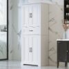 Bathroom Storage Cabinet With Multi Functional Storage Space, Drawer With Slide Rails, Adjustable Shelf - White - Image 4