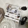 40.95" Newly Designed Smart Mirror Dressing Table With Drawers And Storage Cabinet, Dressing Table With Dressing Pad For Bedroom, Dressing Room - White - Image 7