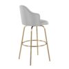 Ahoy - Contemporary Fixed Height Bar Stool Round Gold Footrest (Set of 2) - Light Gray / Gold - Image 4