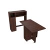Multifunctional Folding Dining Table With Wall Mounted Sideboard & Storage - Walnut - Image 13